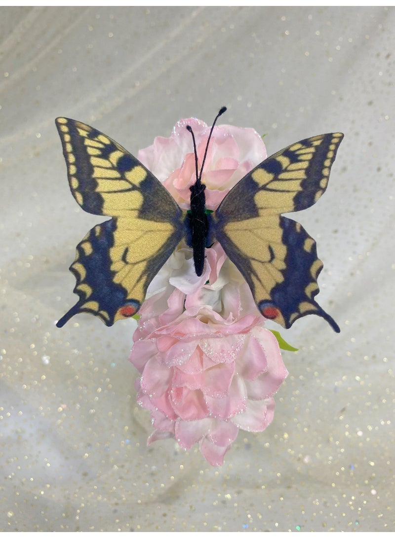 NAME Electric Flutter Butterfly Floral Headband colourful  Wings Rechargeable Hair Accessory - Image 1